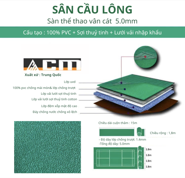 Thảm cầu lông CM-LR0150 - Hình ảnh 3