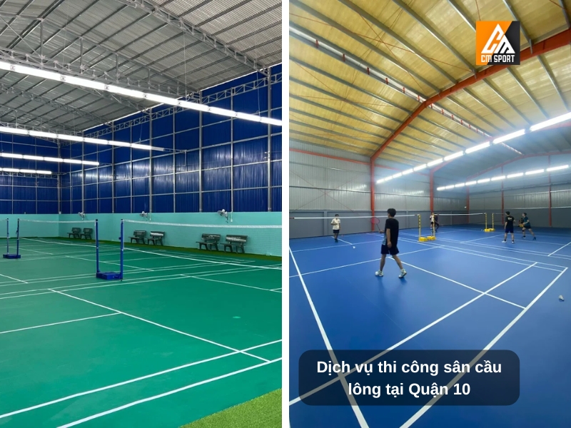 Dịch vụ thi công sân cầu lông tại Quận 10