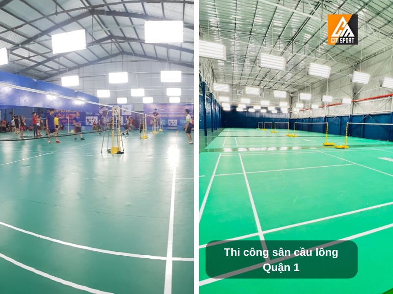Thi công sân cầu lông quận 1 với quy trình chuyên nghiệp
