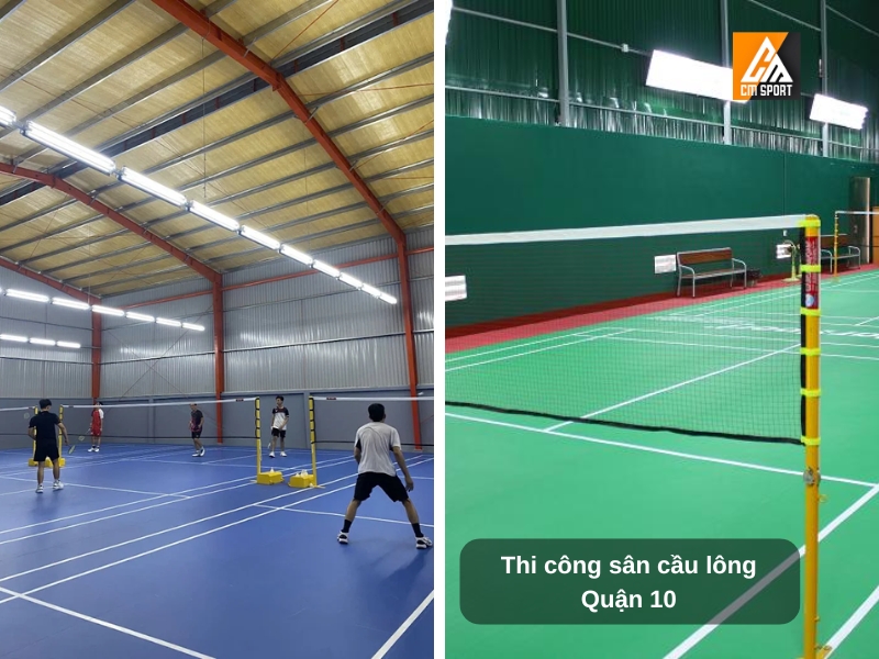 Cẩm nang thi công sân cầu lông tại quận 10 chi phí đến quy trình