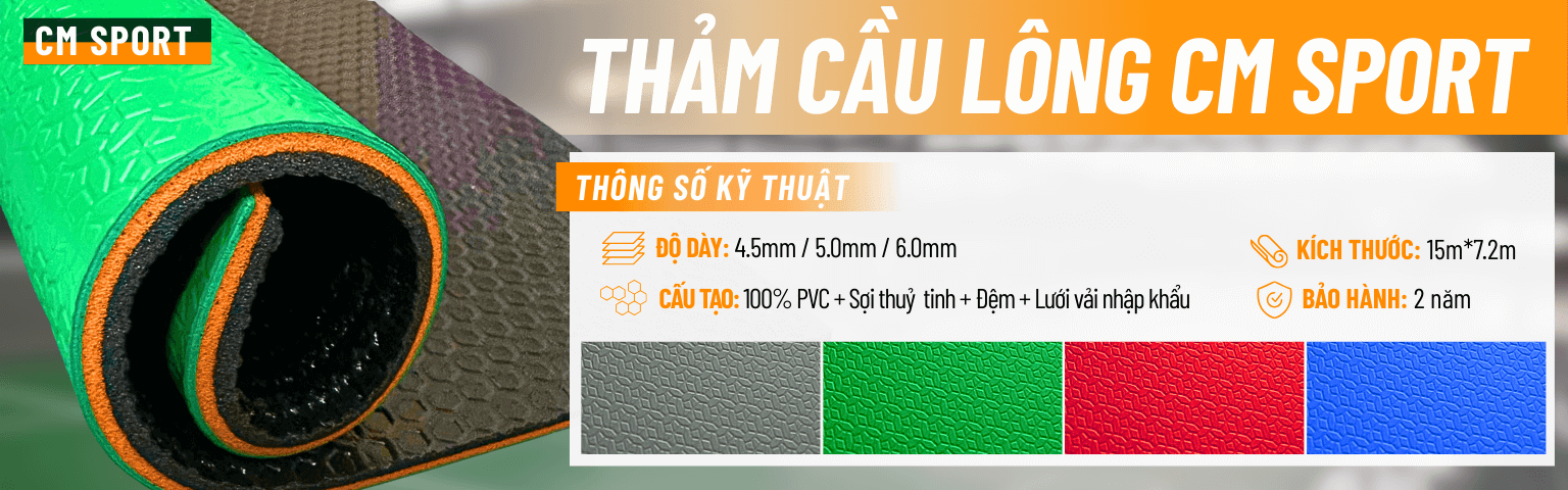 Hình giới thiệu thảm sân cầu lông đến từ CM Sport